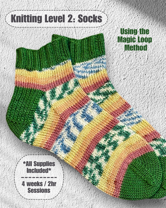 Class : Level 2 Knitting: Self-Striping Socks