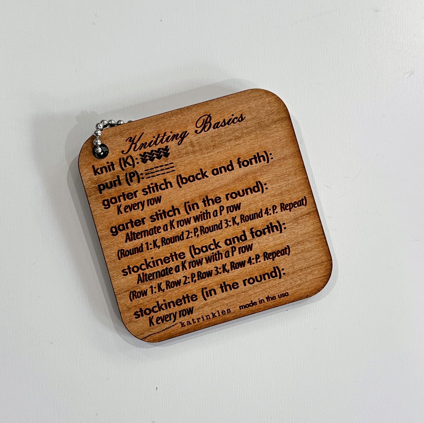 Katrinkles Knitting Basics Mini Tool w/ SPY&C logo