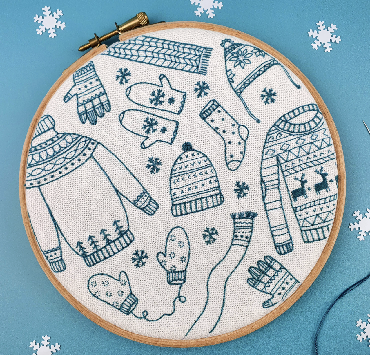 Winter Woolies Christmas Handmade Embroidery Kit Hoop Art Oh Sew Bootiful