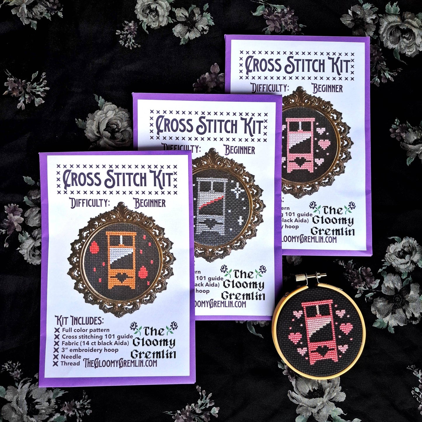 Guillotine, Grey - Cross Stitch Kit - Gloomy Gremlin