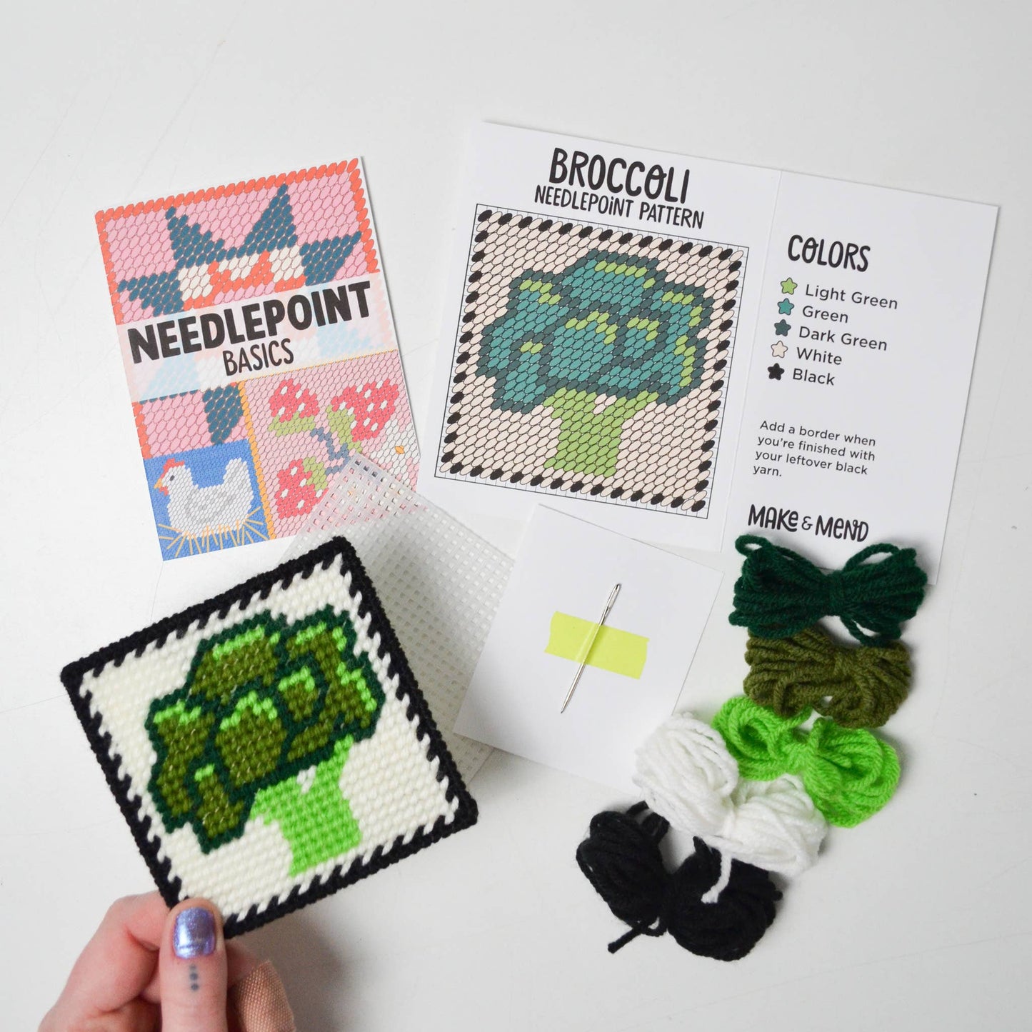 Broccoli Needlepoint Kit by Make and Mend