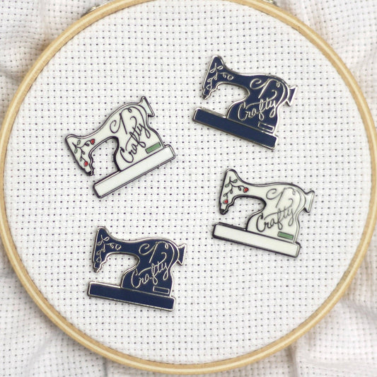 Snarky Crafter Crafty Vintage Sewing Machine Needle Minder - WHITE