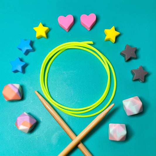 Comma Craft Knitting Stitch Holder Tubes & Needle Point Protectors Hold: Electric Pink