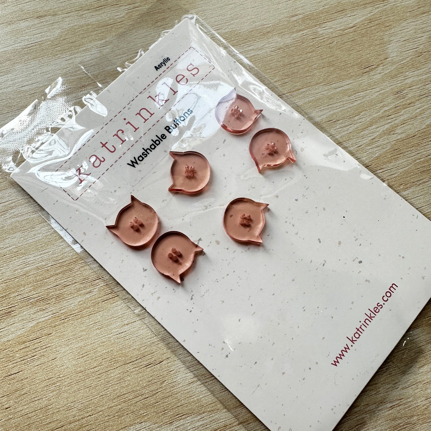 Katrinkles Cat Buttons - Acrylic - 5/8"