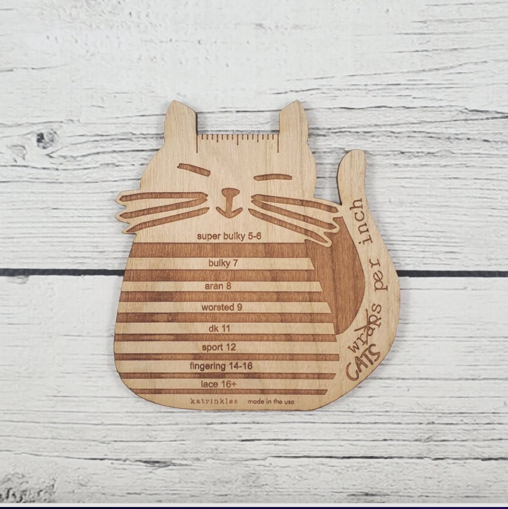 Katrinkles "Cats Per Inch" WPI Yarn Gauge Tool