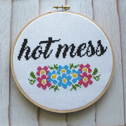 Spot Colors - Hot Mess Cross Stitch Kit