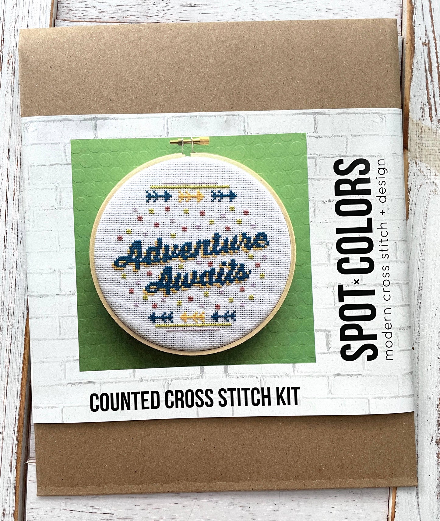 Spot Colors - Adventure Awaits Cross Stitch Kit: Adventure DIY Counted Cross Stitch Kit
