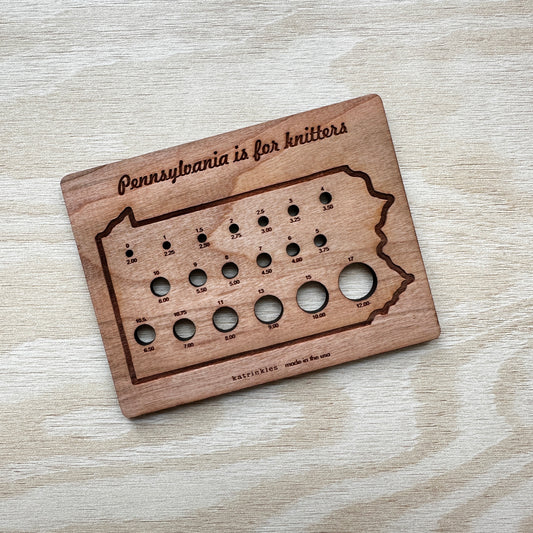 Katrinkles Pennsylvania State Knitting Needle Gauge