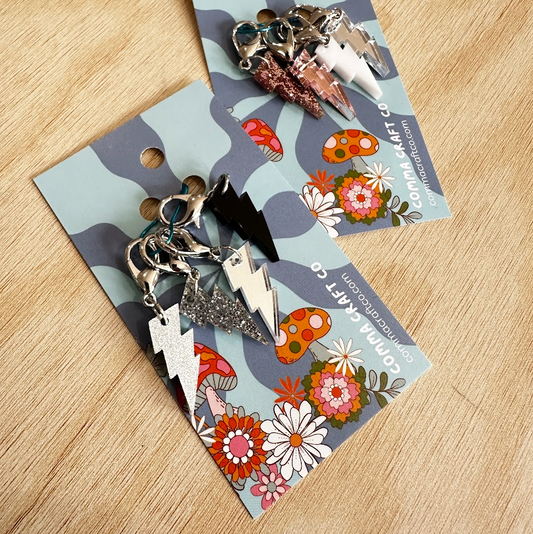 Comma Craft Stitch Markers Lightening Bolts