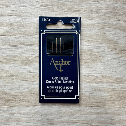 Susan Bates Anchor - Gold Plated Cross Stitch Needles: #24