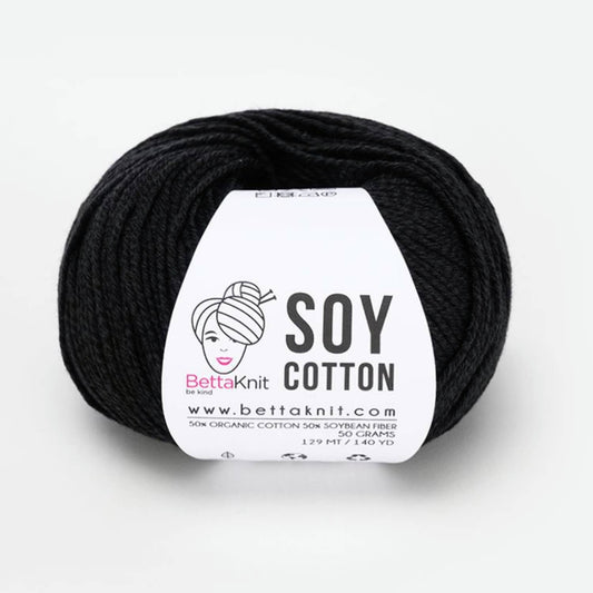 Soy Cotton, cotton and soy yarn: Black