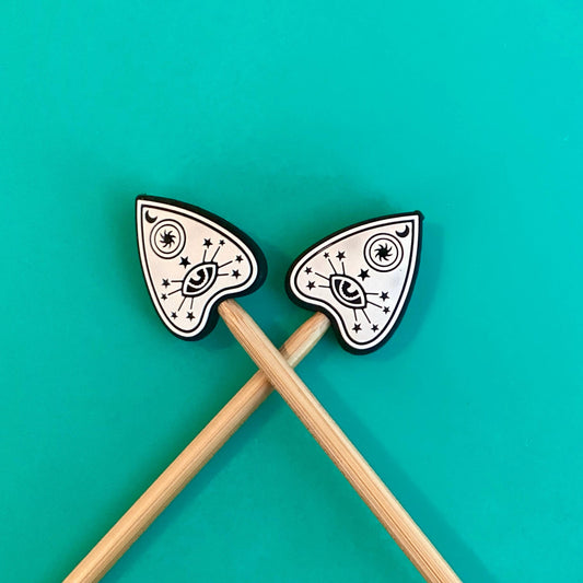 Comma Craft Goth Ouija Planchette Knitting Needle Protectors