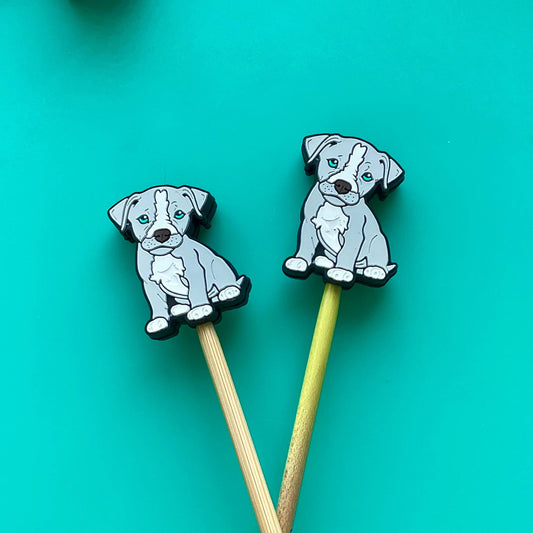 Comma Craft Knitting Needle Point Protectors Pitbull Pittie Staffie