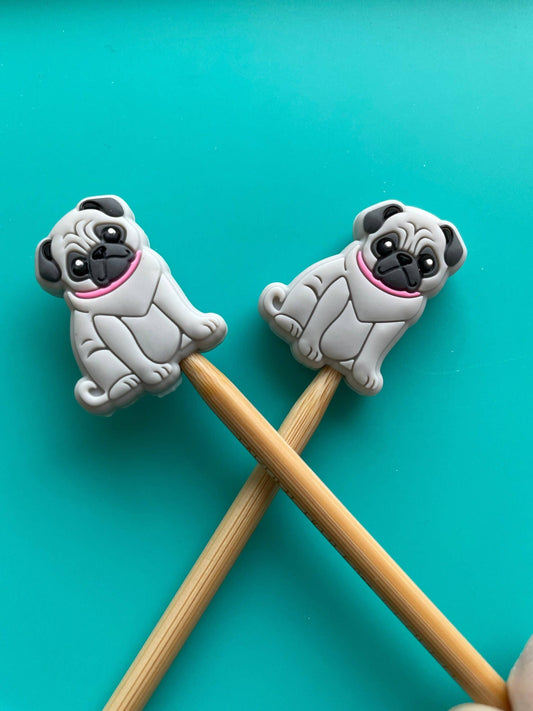 Comma Craft Pug Pugs Small Little Dog Pet Cute Animal Gifts for Knitter: Beige