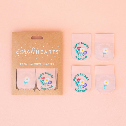 Sarah Hearts - Good Things Take Time Woven Labels