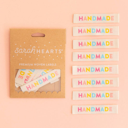 Sarah Hearts - Colorful Handmade - Sewing Woven Clothing Label Tags