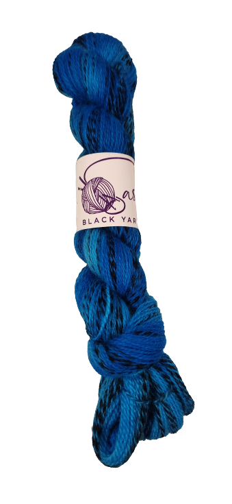Sassy Black Yarns: Blueberry Blue ~ Zebra