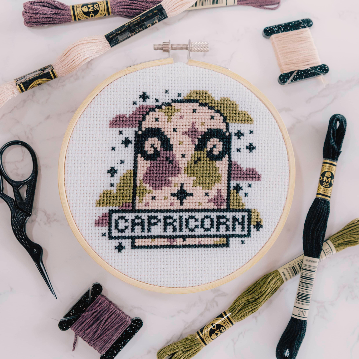 Innocent Bones 'Capricorn' Zodiac Star Sign Cross Stitch Kit