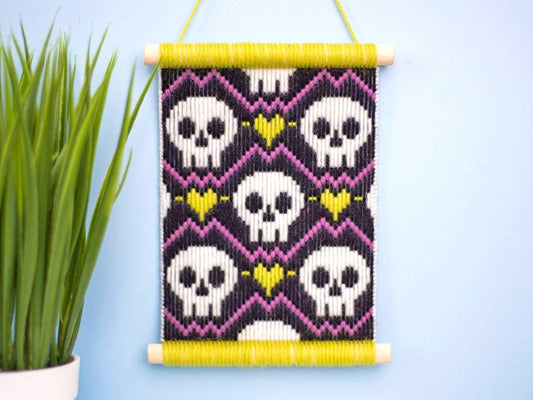 Bargello Skulls Halloween Wall Hanging Craft Kit DIY