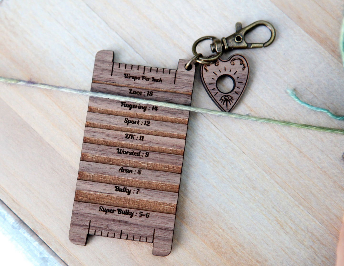 Walnut Wood Ouija Board with Planchette & WPI Ruler: Walnut