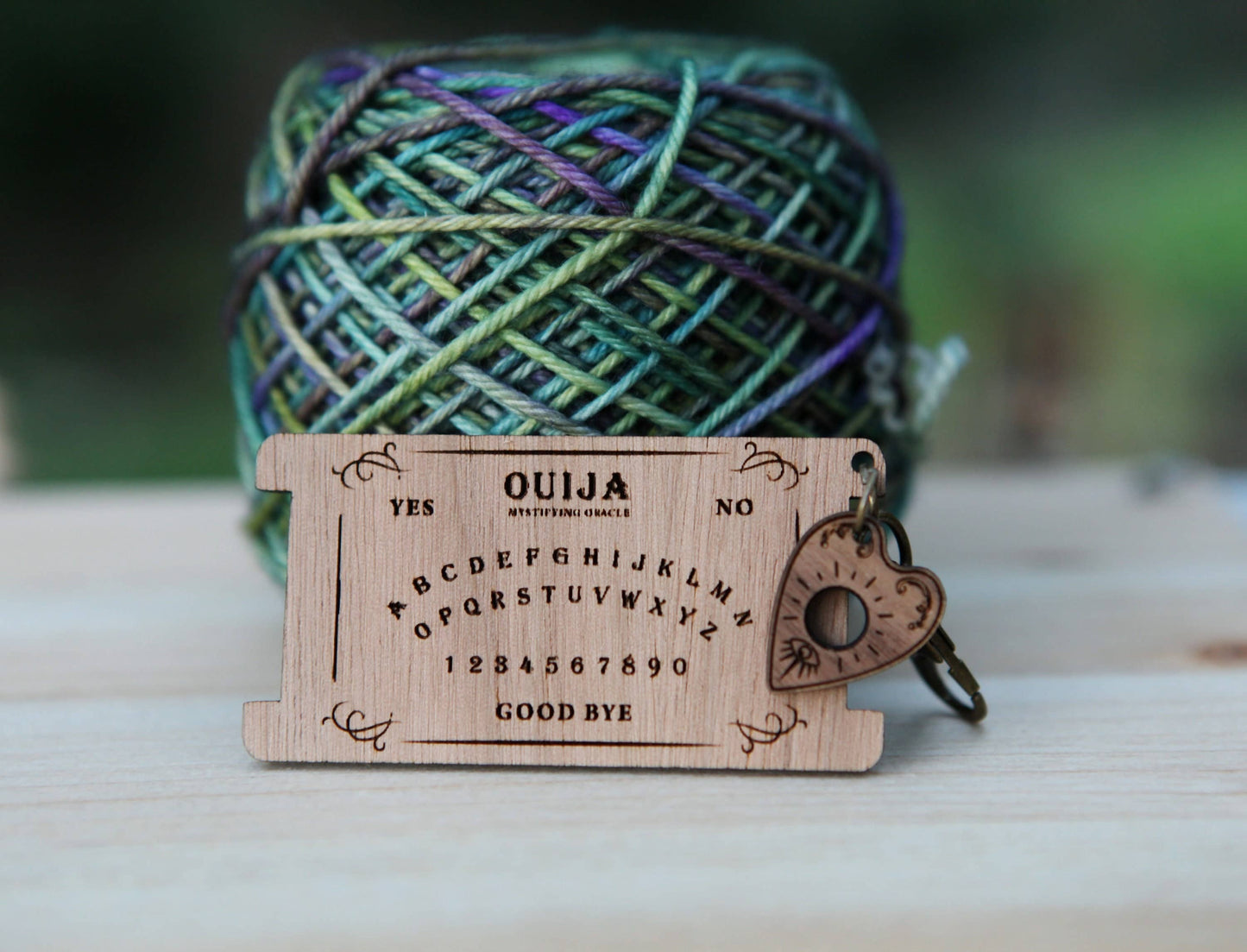 Walnut Wood Ouija Board with Planchette & WPI Ruler: Walnut