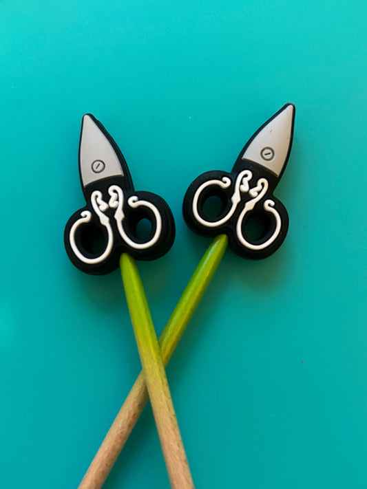 Comma Craft Knitting Needle Point Protectors Scissors: Black