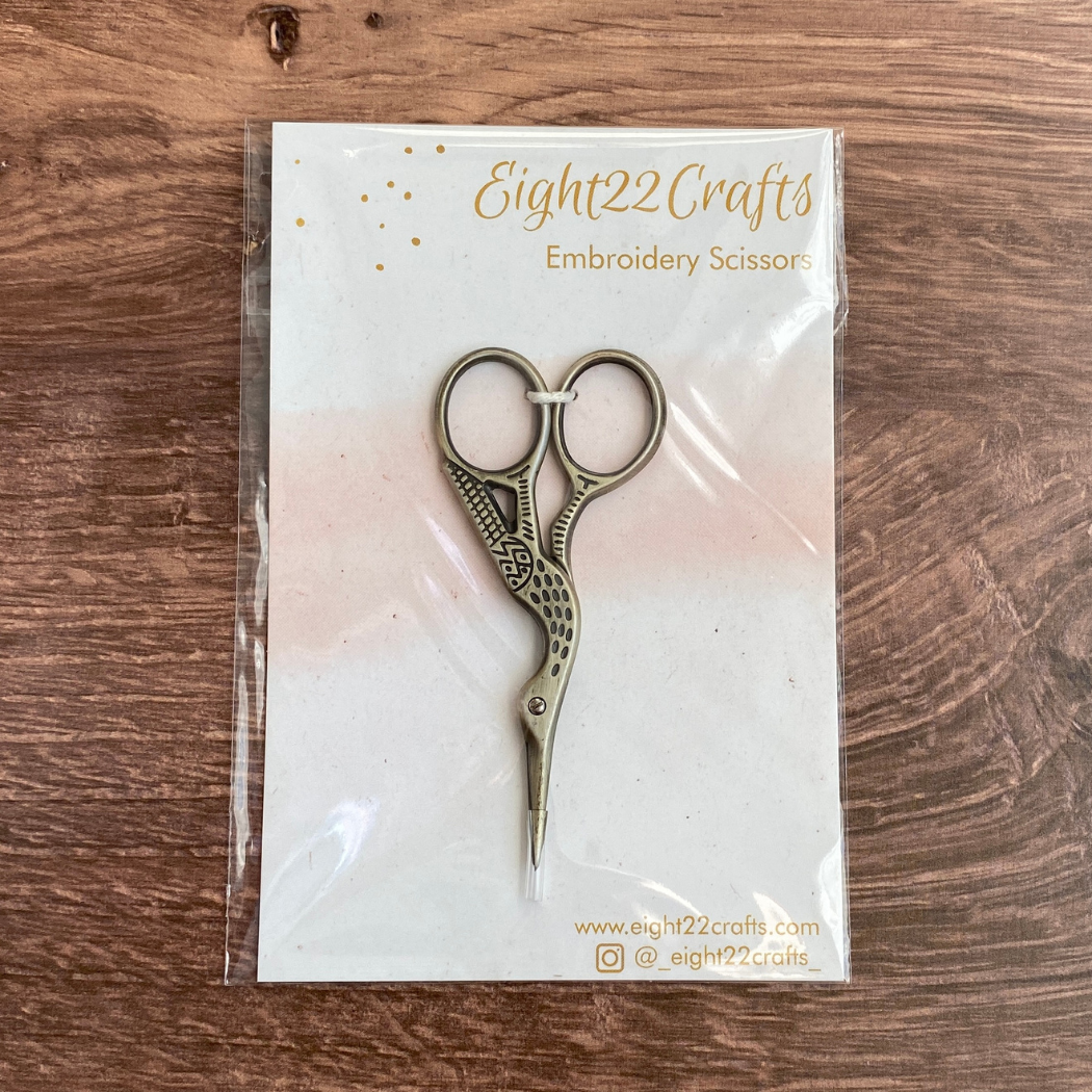 Eight22Crafts - Embroidery Stork Scissors: Bronze