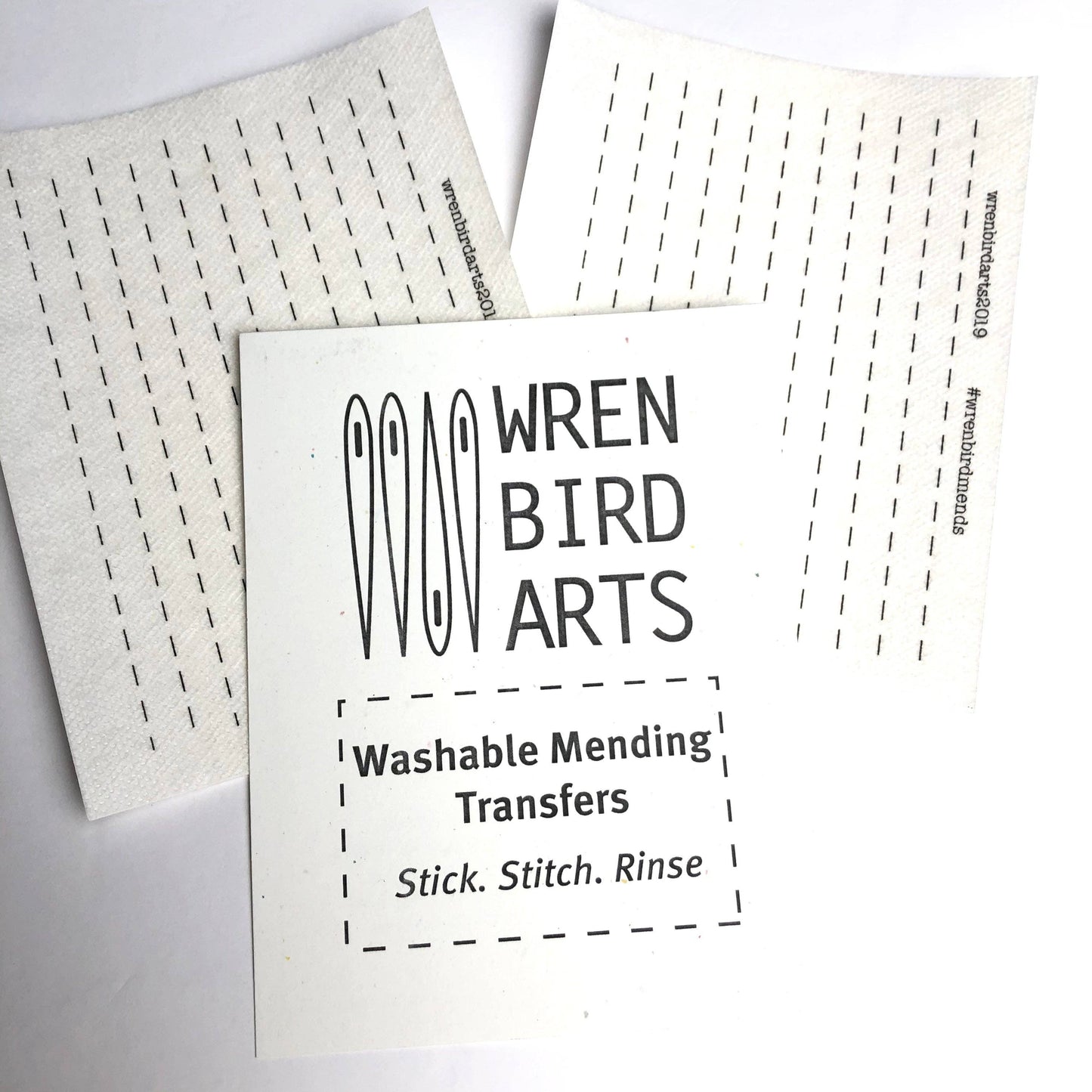 Wren Bird Arts - Sashiko Style Lined Mending Transfers