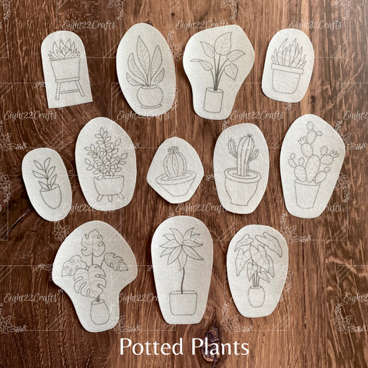 Eight22Crafts: Stick and Stitch Embroidery Designs: Potted Plants