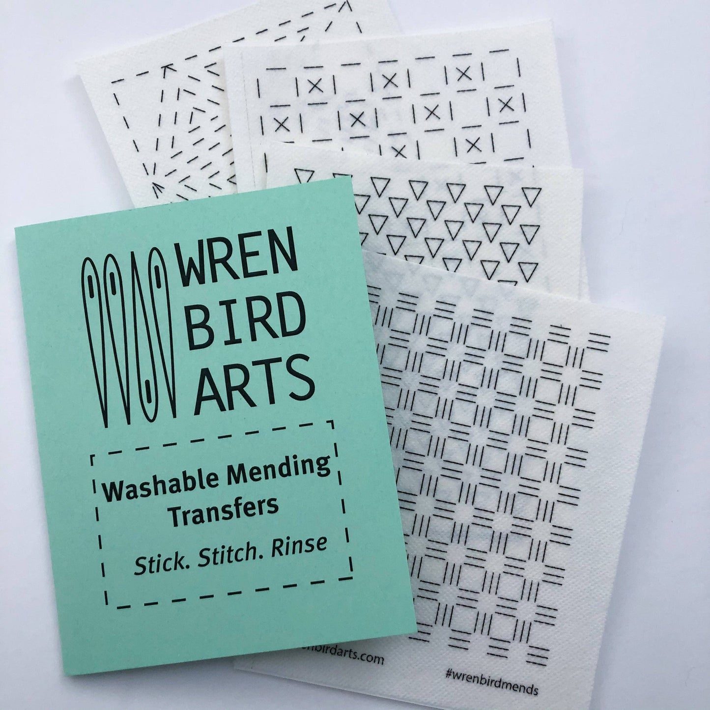 Wren Bird Arts - Washable Mending Transfers #4 Green Patterns