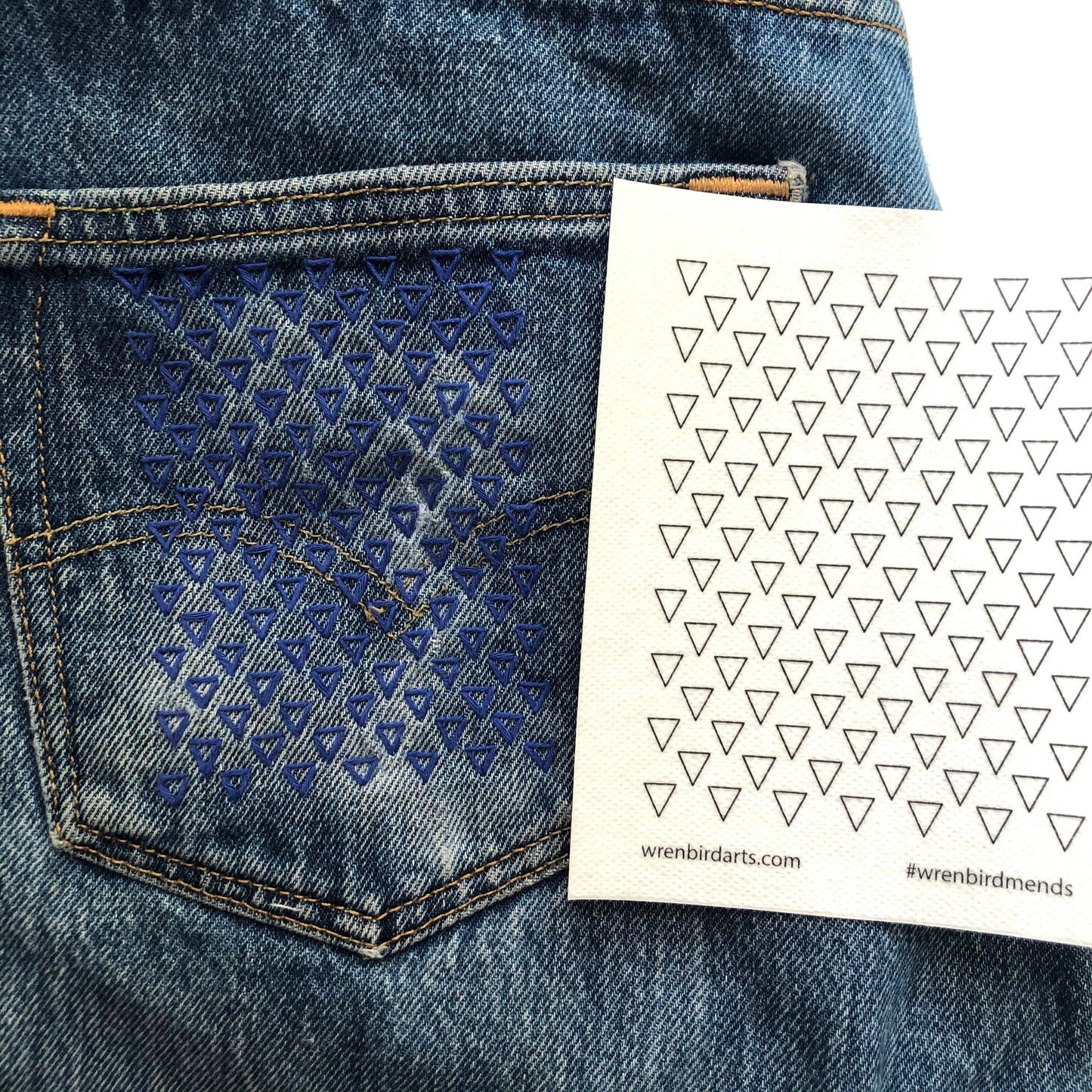 Wren Bird Arts - Washable Mending Transfers #4 Green Patterns