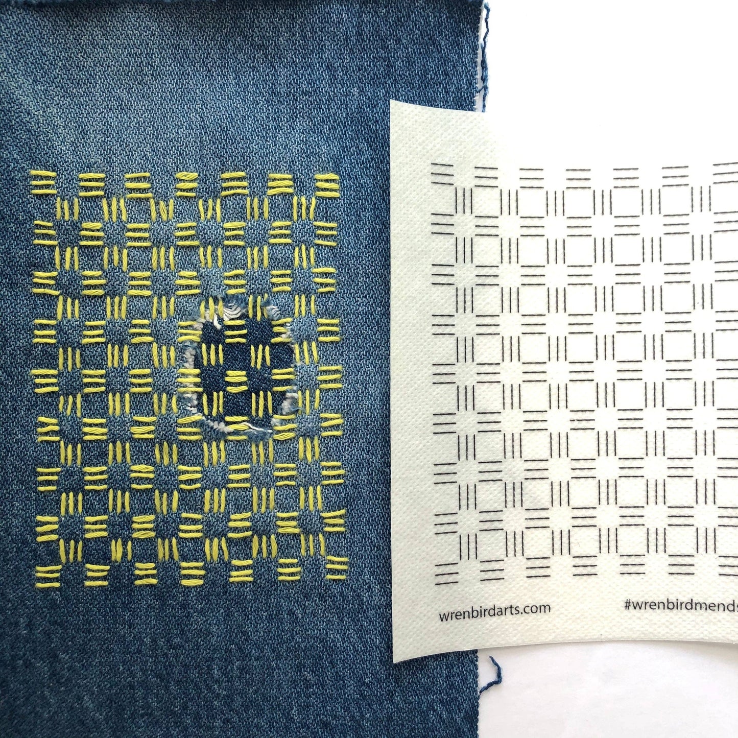 Wren Bird Arts - Washable Mending Transfers #4 Green Patterns