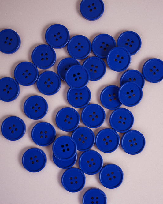 Cobalt Retro Buttons: Set of 6