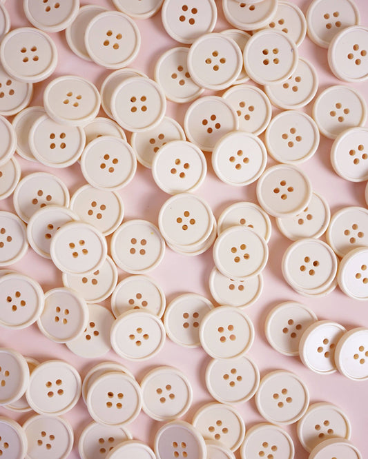 Cream Puff Retro Buttons: Set of 6