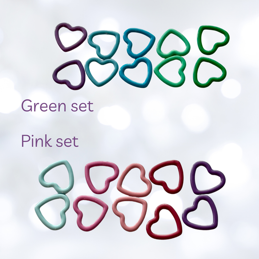 Basic Stitch Set Snag-Free Metal Stitch Markers Cat + Hearts