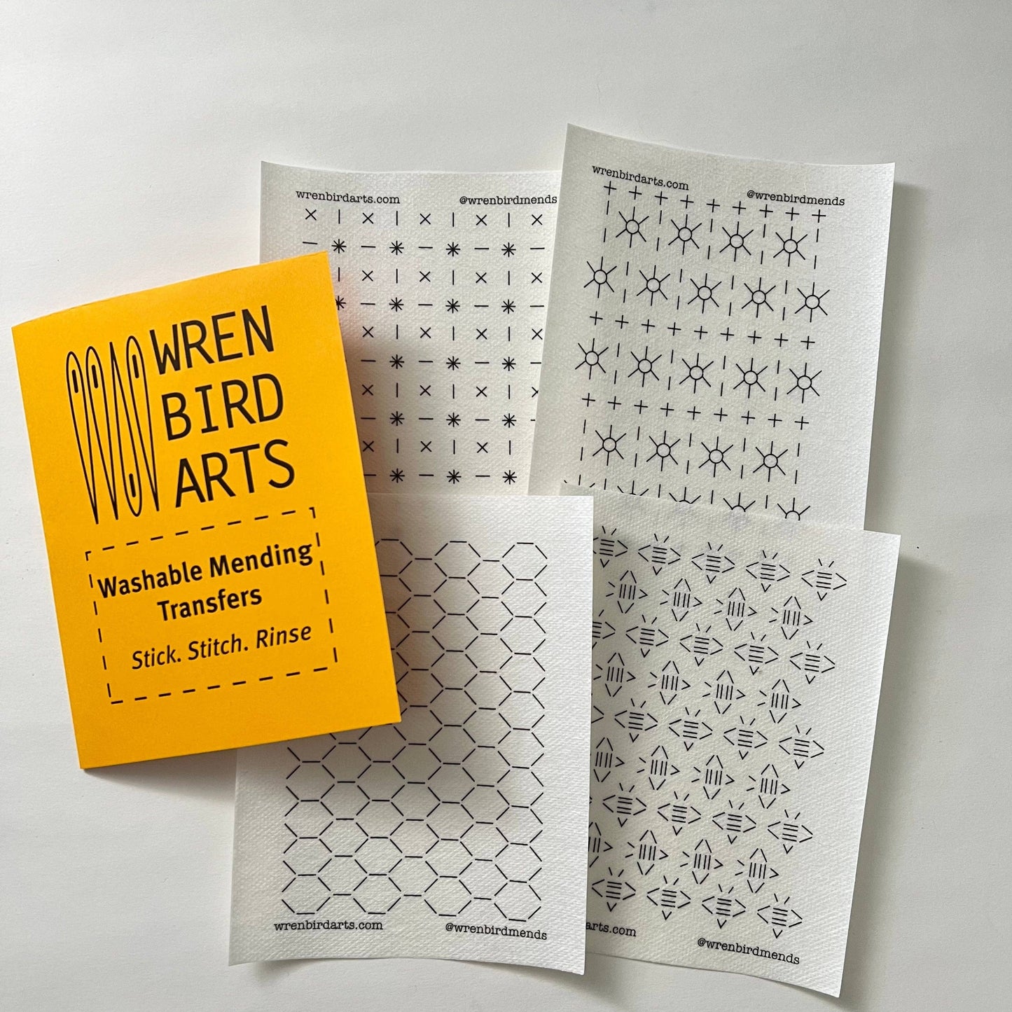 Wren Bird Arts - Washable Mending Patterns Gold Set #7