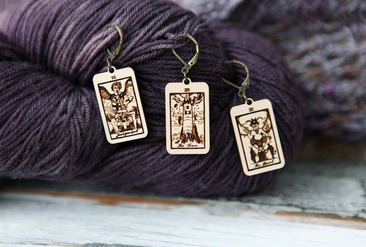 Sunrise Grove - Tarot Knitting Progress Keepers & Stitch Markers Set of 3