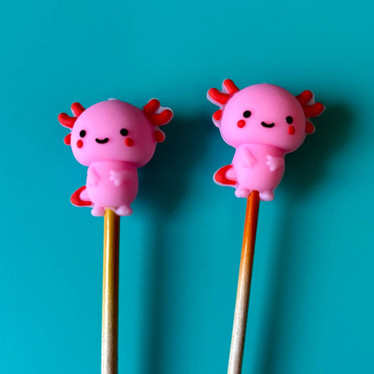 Comma Craft - Knitting Needle Point Protectors - 3D Axolotl Animals Cute
