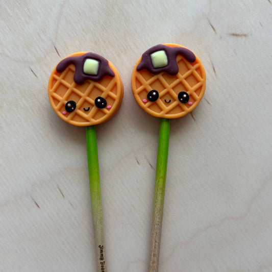 Comma Craft - Knitting Needle Point Protectors Waffles Butter Food