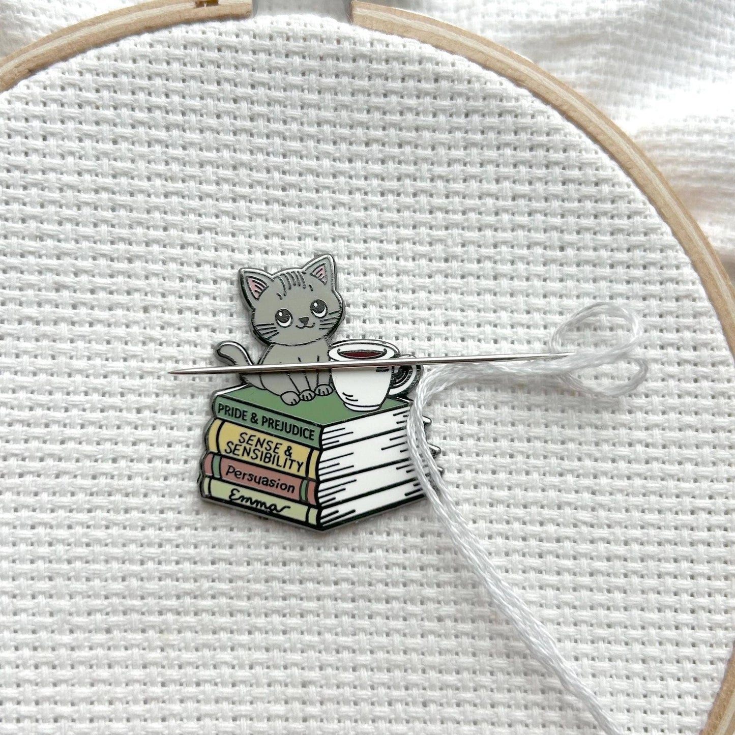 Snarky Crafter Cats, Coffee and Jane Austen: Emma, Sense & Sensibility, Pride and Prejudice, Persuasion Books Needle Minder