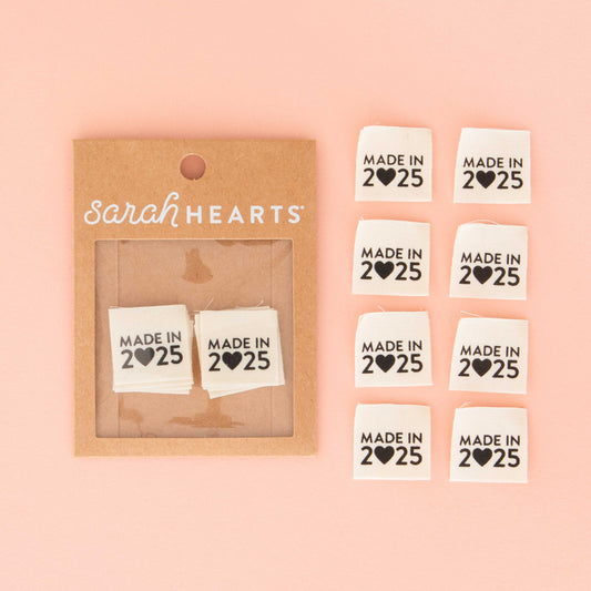 Sarah Hearts Made in 2025 Organic Cotton Sewing and Quilting Labels
