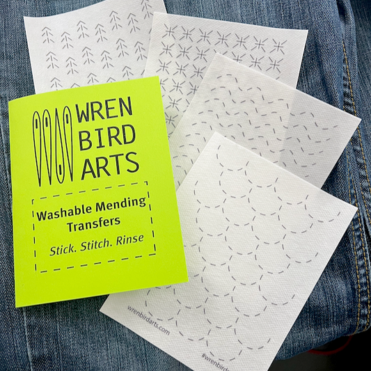 Wren Bird Arts - Washable Mending Patterns #11 Neon Green Nature