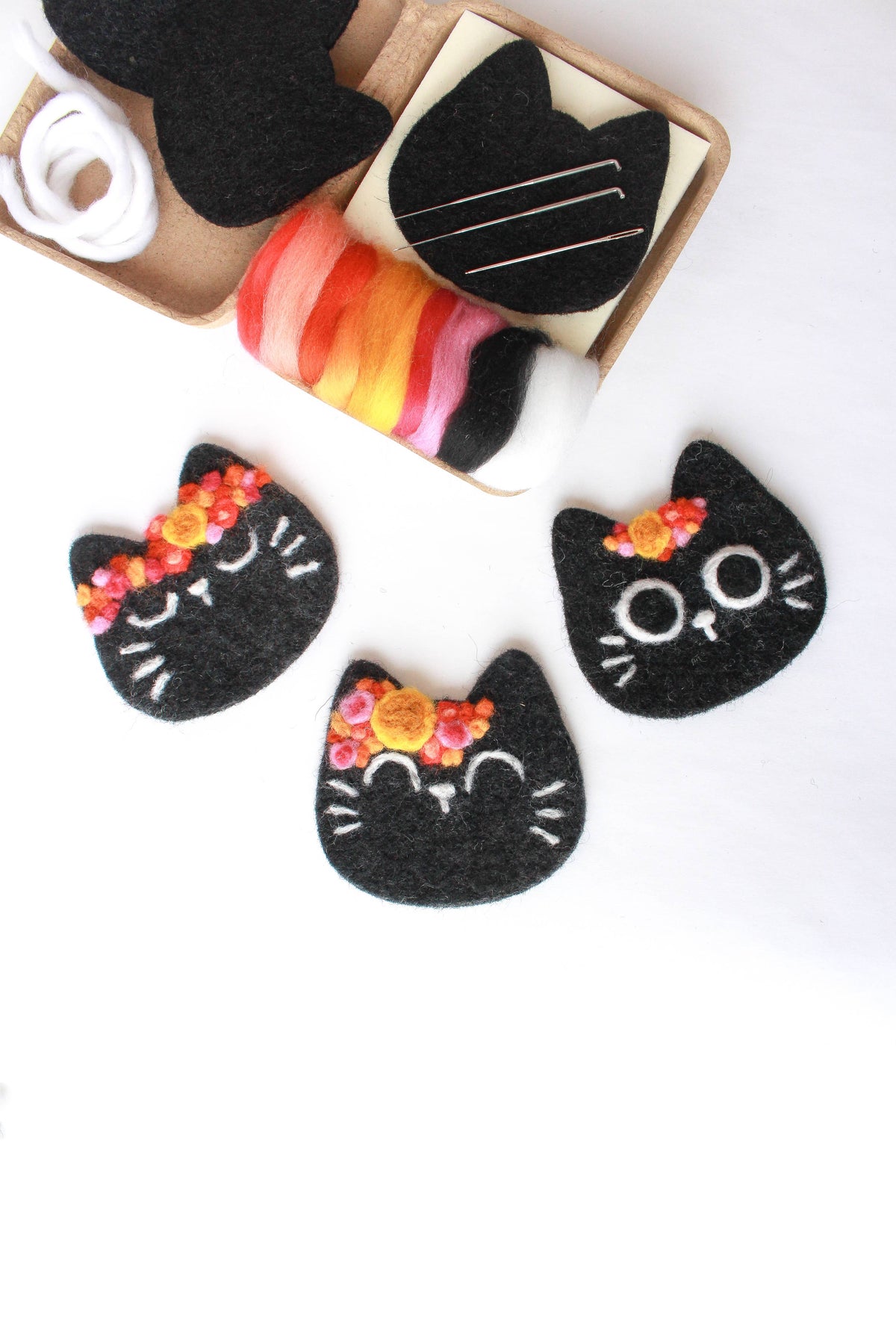 Sheep Creep Mini Black Cats Felting Craft Kit