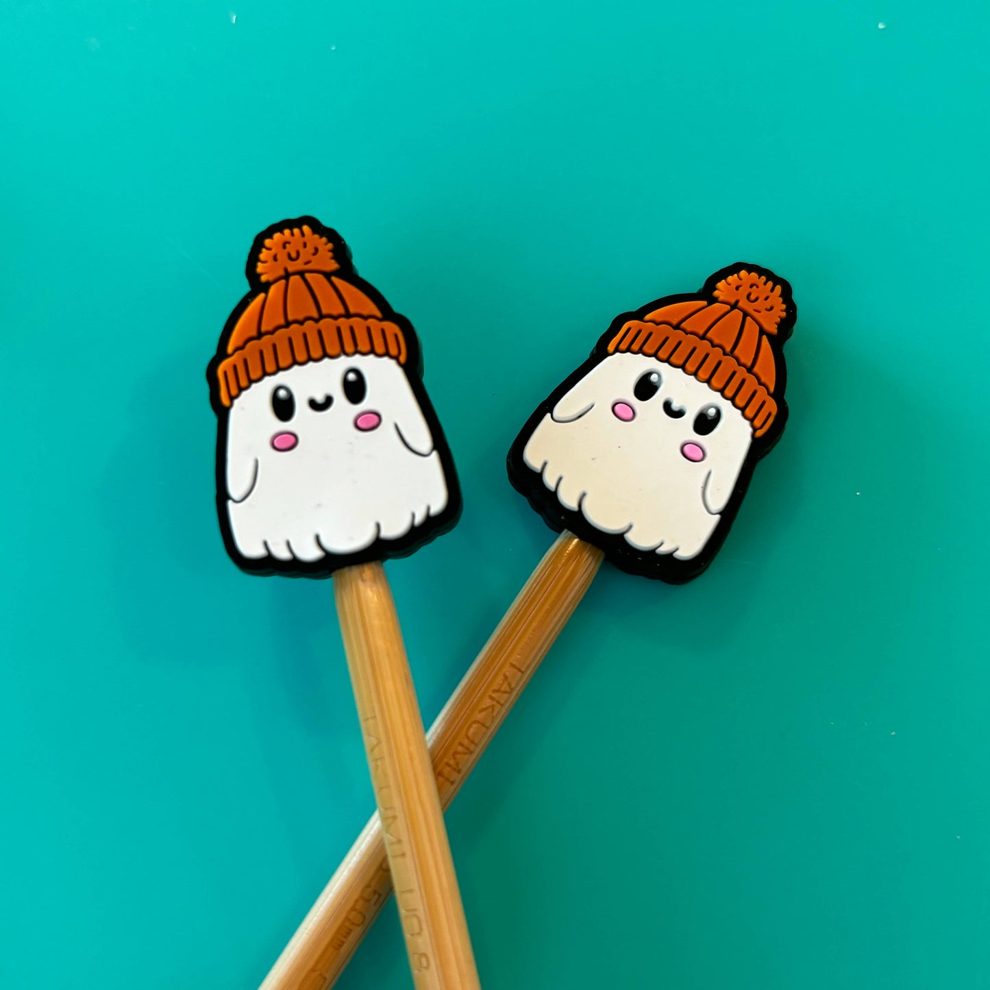 Comma Craft Knitting Needle Point Protectors - Beanie Ghost Halloween