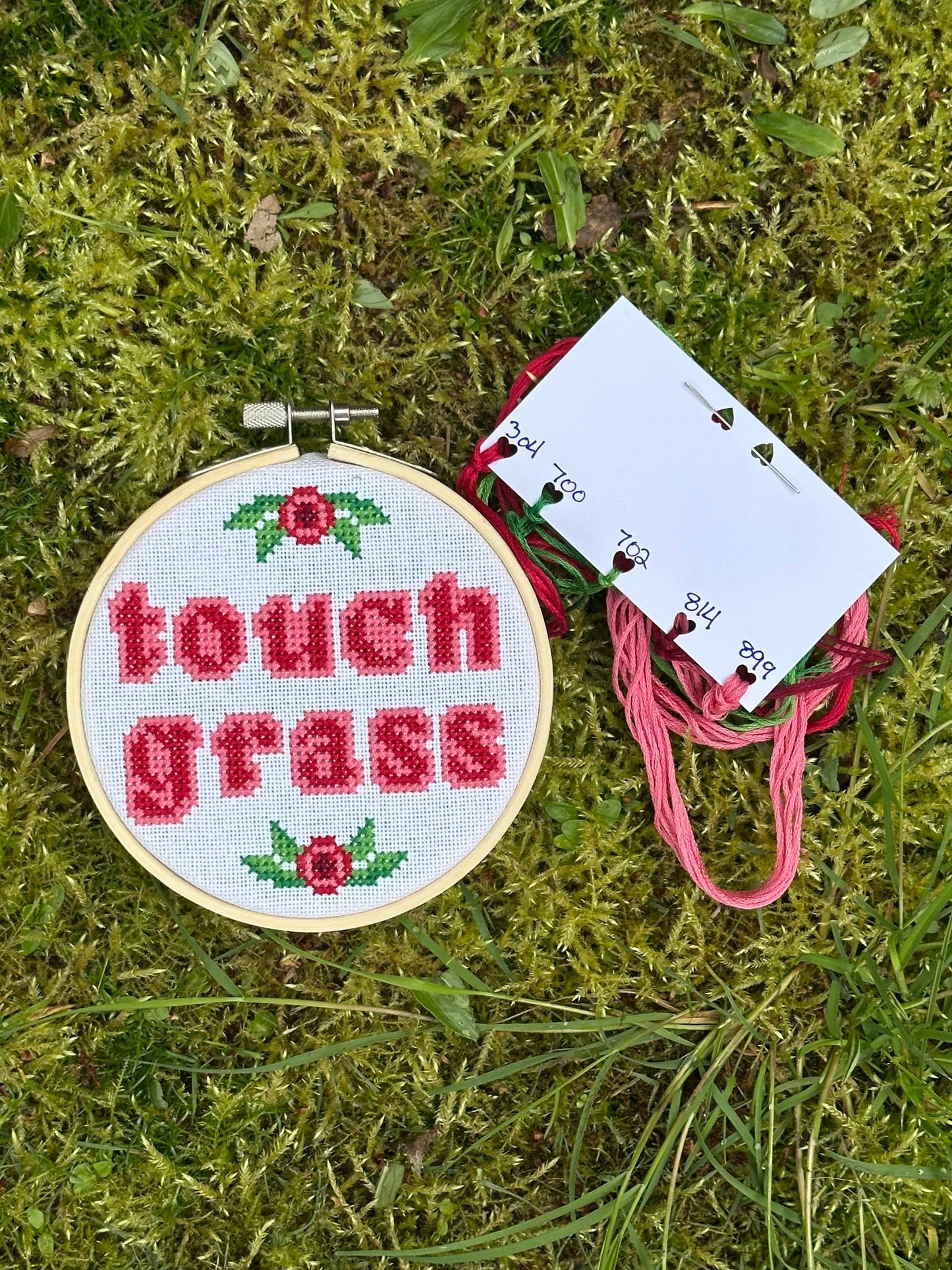 Touch Grass - Cross Stitch Kit - Gloomy Gremlin