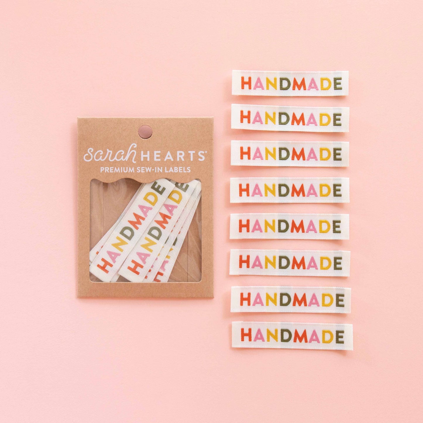 Sarah Hearts Handmade Woven Sewing Labels - Muted Colors