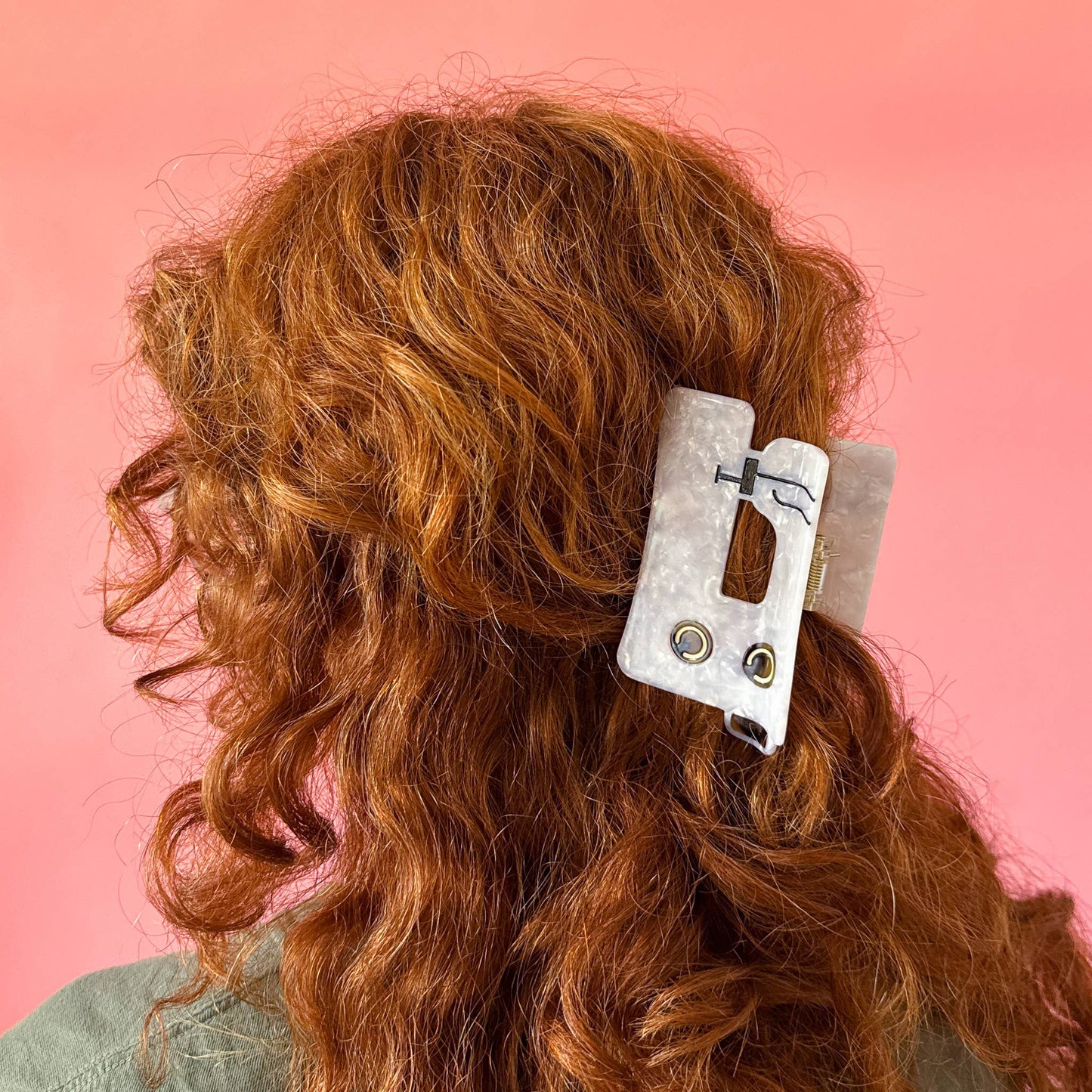 Sarah Hearts Sewing Machine Hair Claw Clip