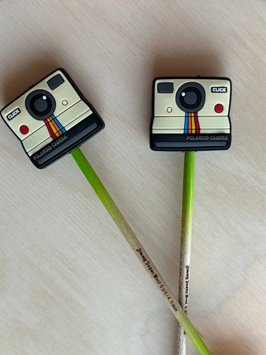 Comma Craft - Knitting Needle Point Protectors - Polaroid Retro Camera