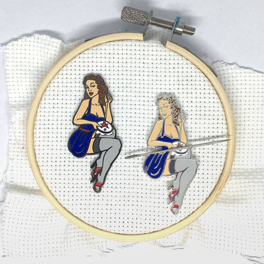 Snarky Crafter Stitching Vintage Pinup Needle Minder