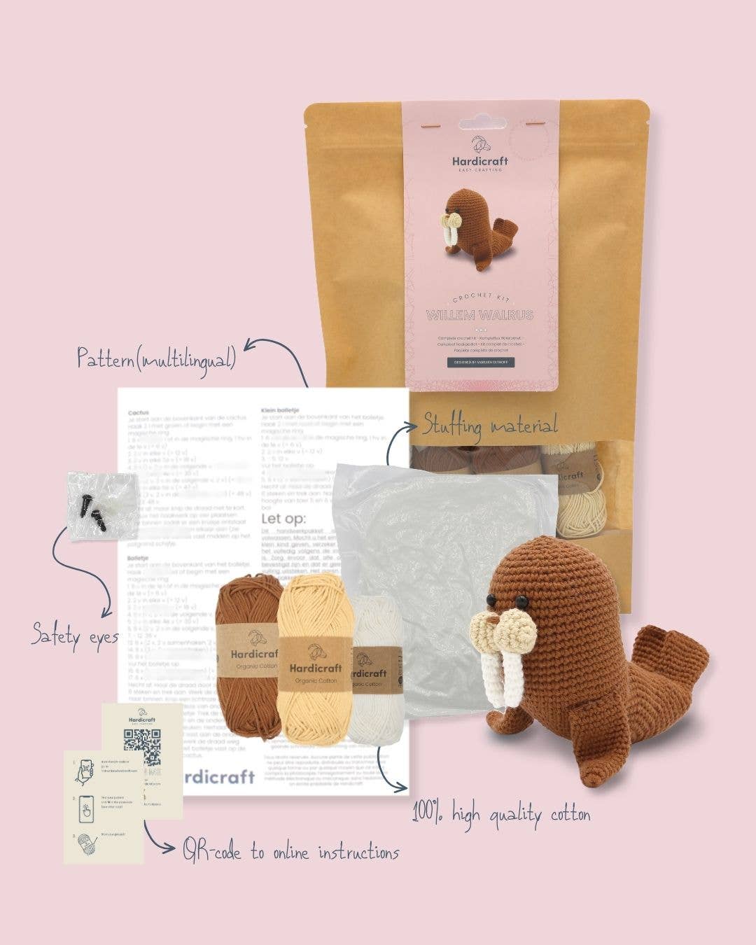 Hardicraft DIY Crochet Kit - Willem Walrus